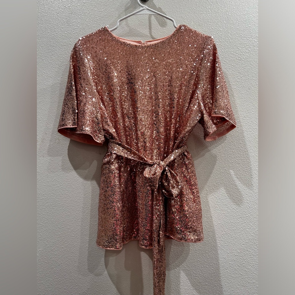 Grace Karin Sequin Rose Gold top